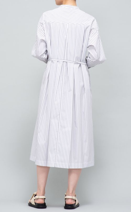 バックタックストライプシャツワンピース