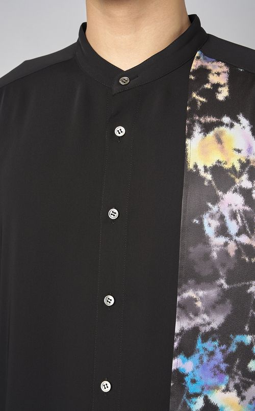 プリントバイカラーシャツ