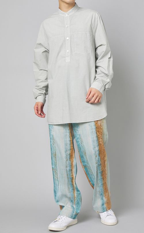 ガーメントダイバンドカラーシャツ