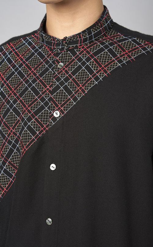 コットンウールエンブロイダリーシャツ