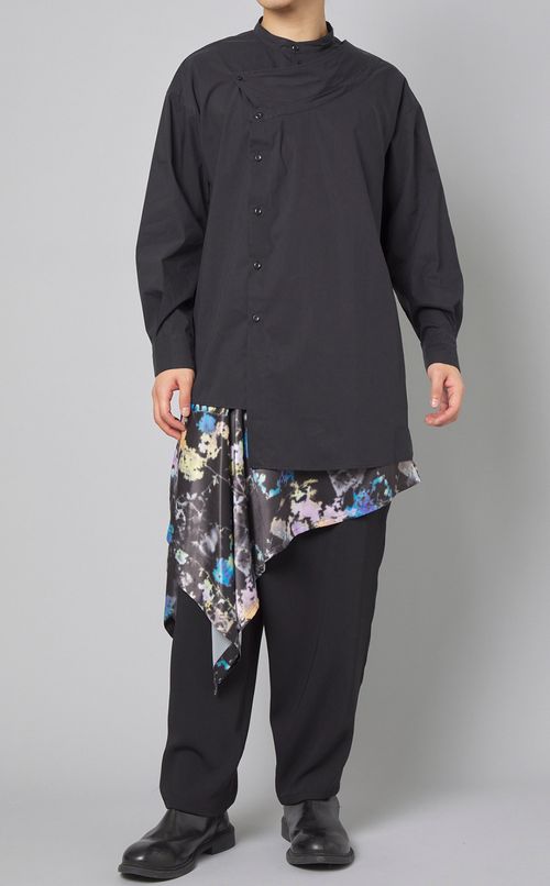 エプロンバイカラーワイドパンツ