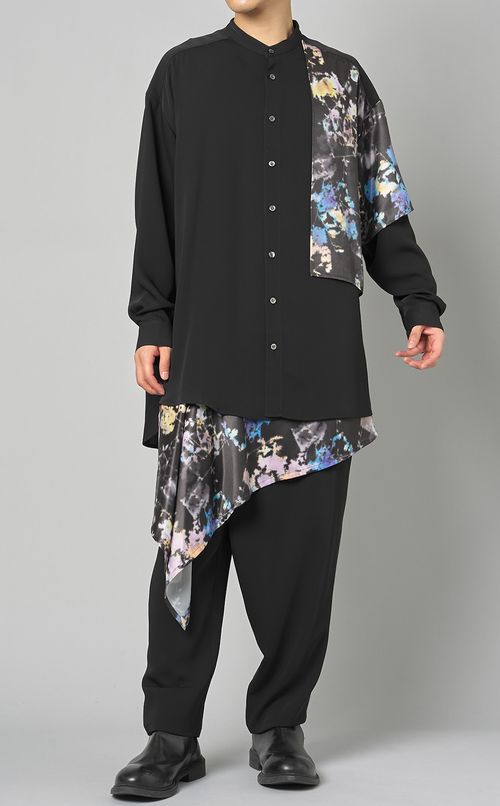 プリントバイカラーシャツ