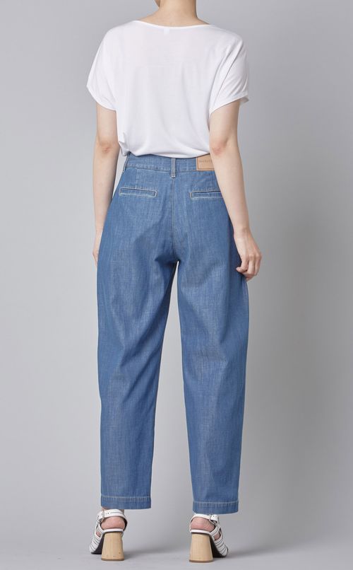 タックワイドシャンブレーパンツ