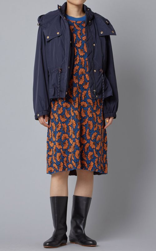 リーフ柄ワンピース