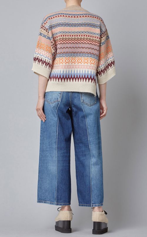 ワイドスリーブVネックニット