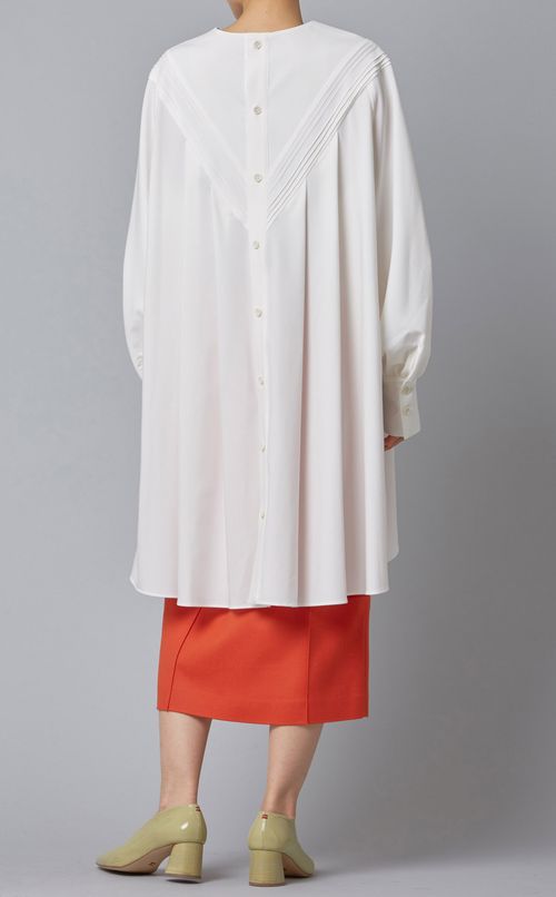 ピンタック切替オーバーシルエットブラウス