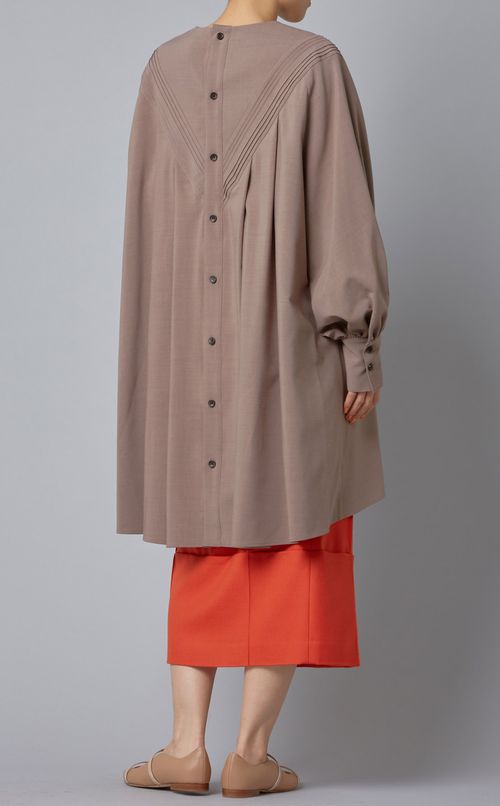 ピンタック切替オーバーシルエットブラウス