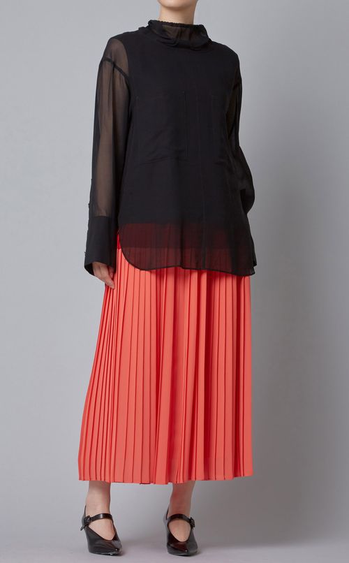 バイカラープリーツイージースカート