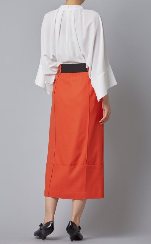 ウール混ミディタイトスカート