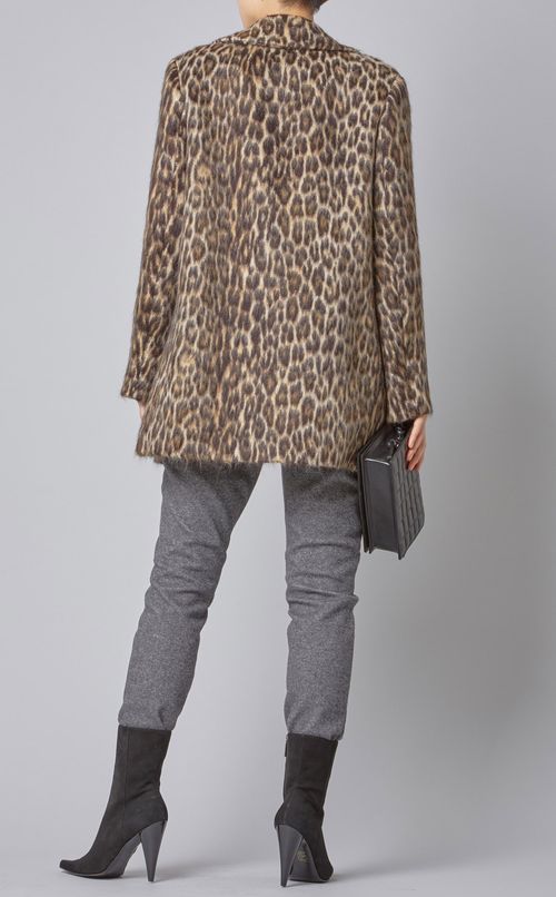 ウールレオパードロングジャケット