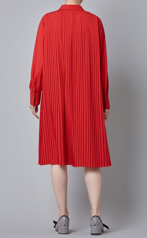 プリーツフレアミニワンピース