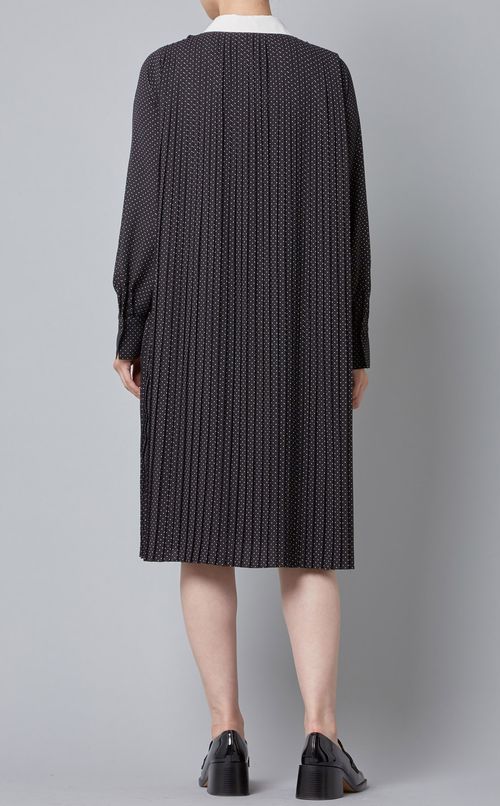 ドットプリーツフレアミニワンピース