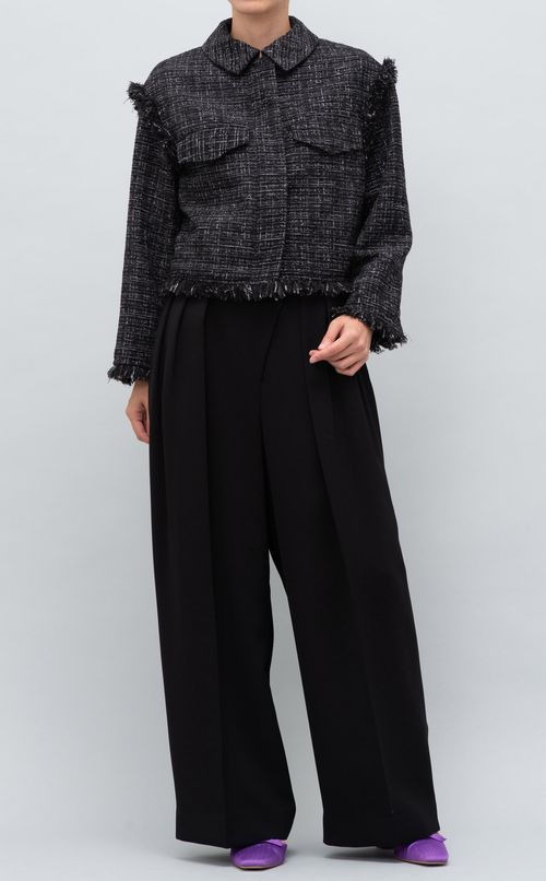 ツイードジップアップブルゾン