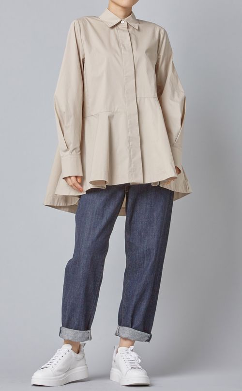 アシンメトリーフレアシャツ