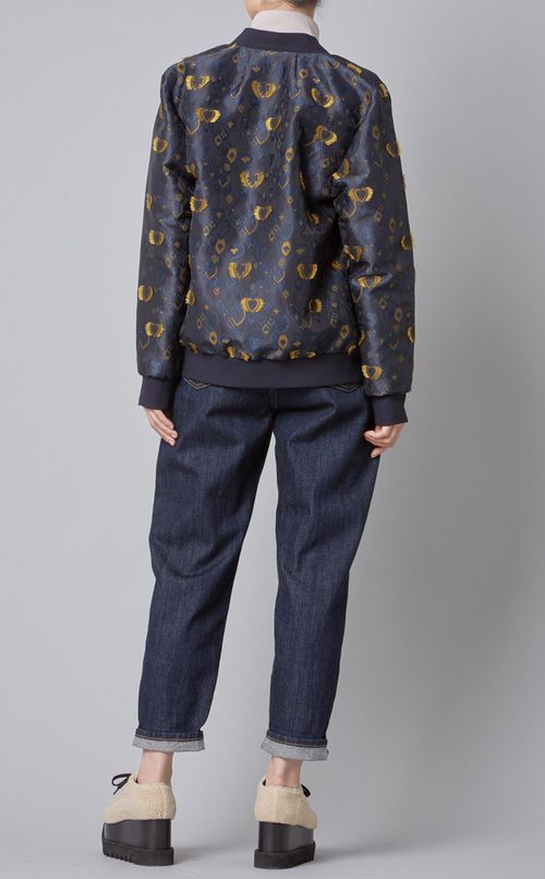 トランプモチーフカットジャガードブルゾン