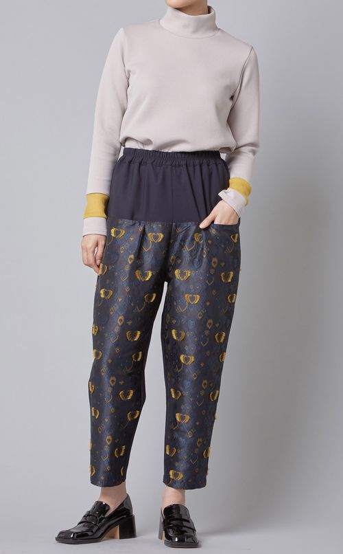 トランプモチーフカットジャガードパンツ