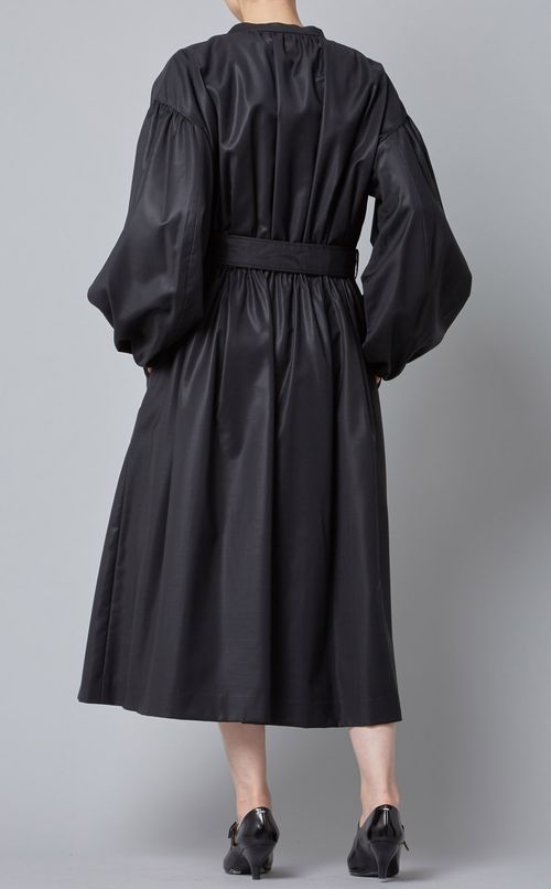 ベルト付ウールロングワンピース