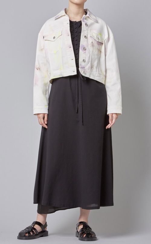 フロントフリルフレアワンピース