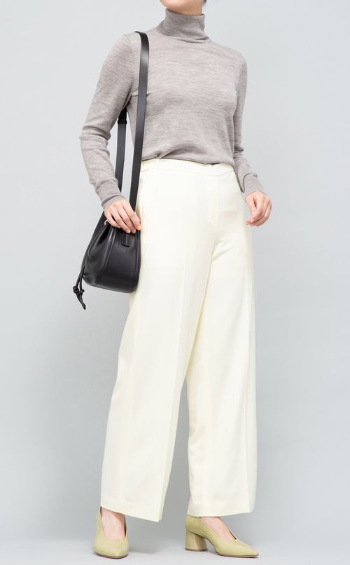 ウール混ワイドパンツ