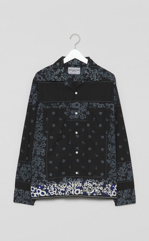 オーバーダイバンダナプリントシャツ