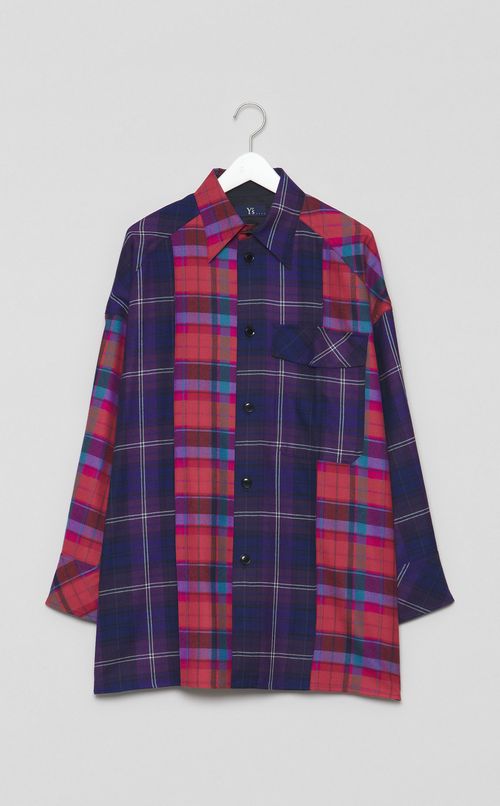 バイカラーチェックシャツ