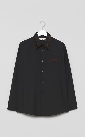 トロピカルウールパターンカラーシャツ