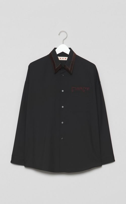 トロピカルウールパターンカラーシャツ