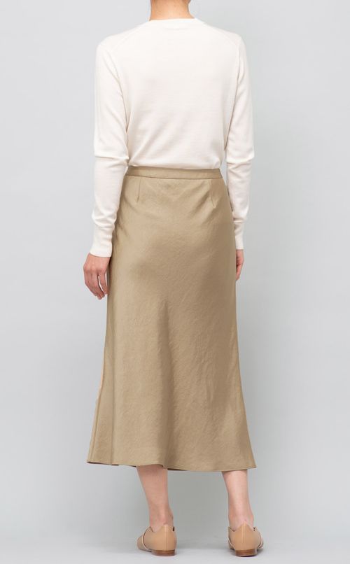 サテンフレアナロースカート