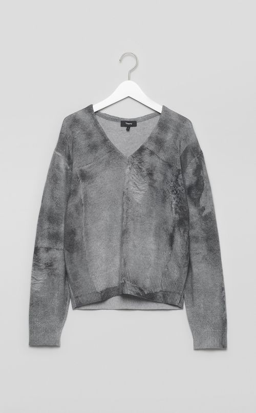 フェルトウールVネックセーター