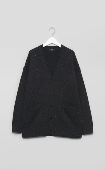 ミックスウールVネックカーディガン