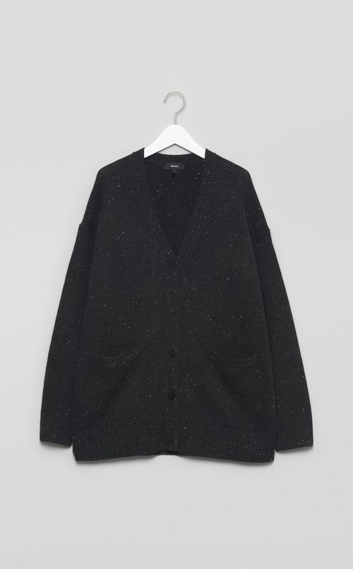 ミックスウールVネックカーディガン