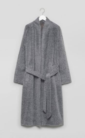 ウールベルテッドガウンコート