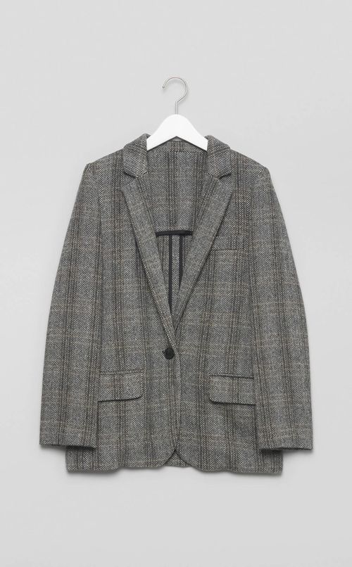 ウールチェックコートジャケット