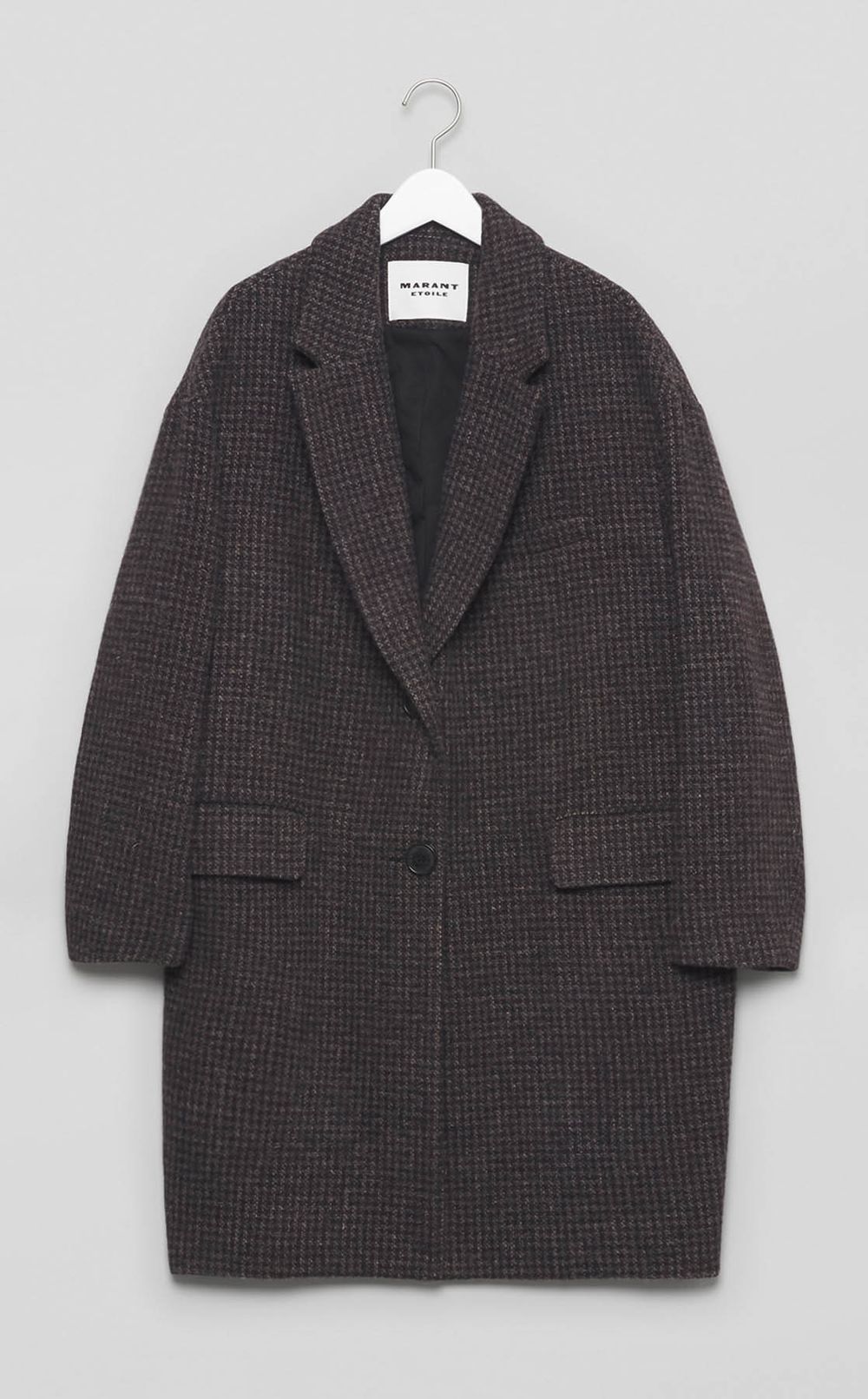 ウールチェックテーラードミディコート