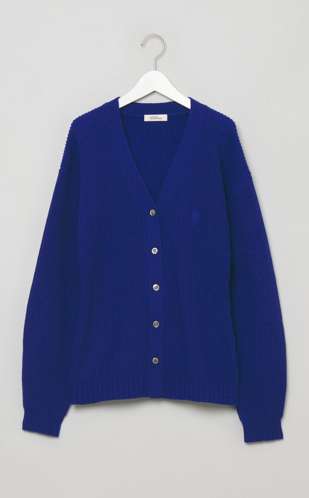 ウールリブVネックシェイプカーディガン