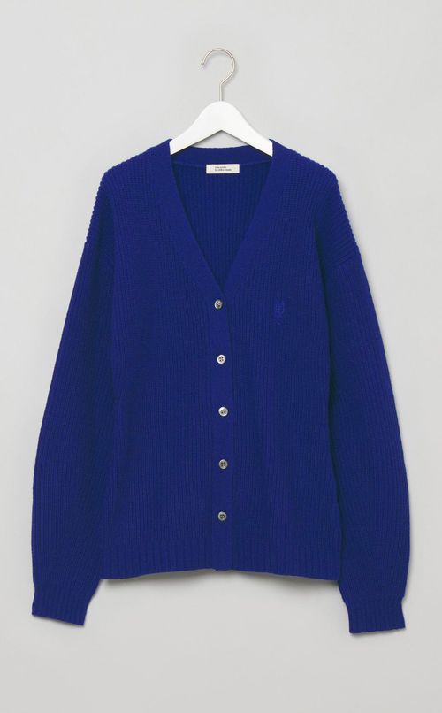 ウールリブVネックシェイプカーディガン