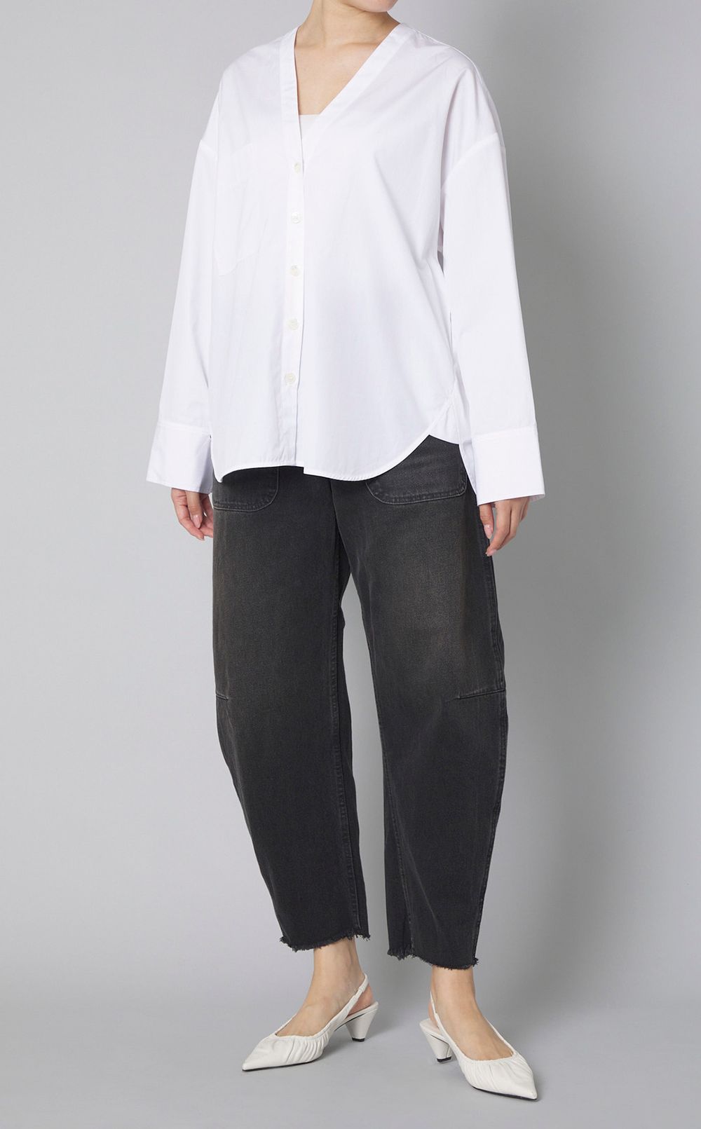 コットンバックプリーツブラウス