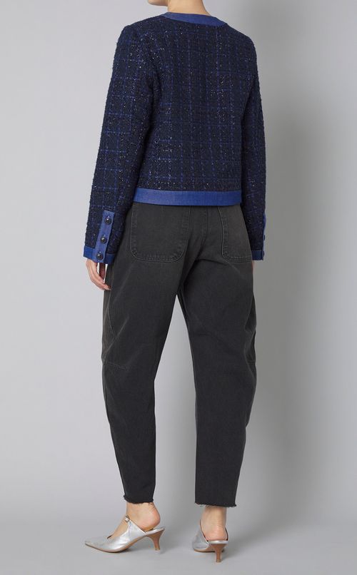 ノーカラーツイードショートジャケット