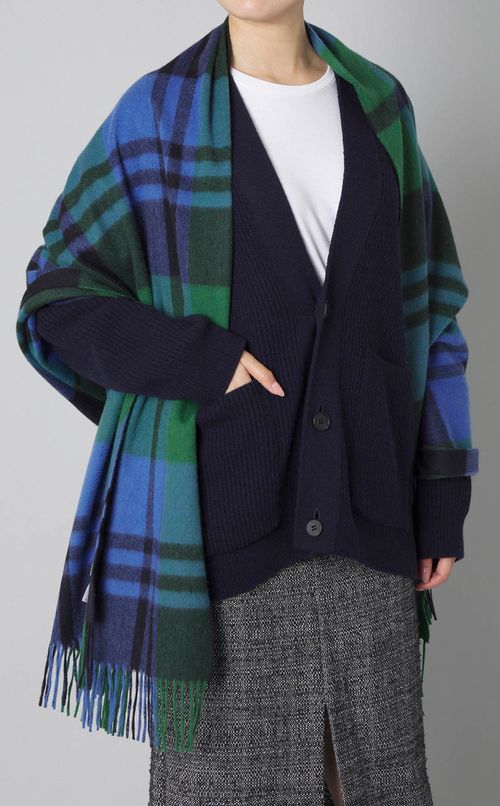 カシミヤチェック大判ストール