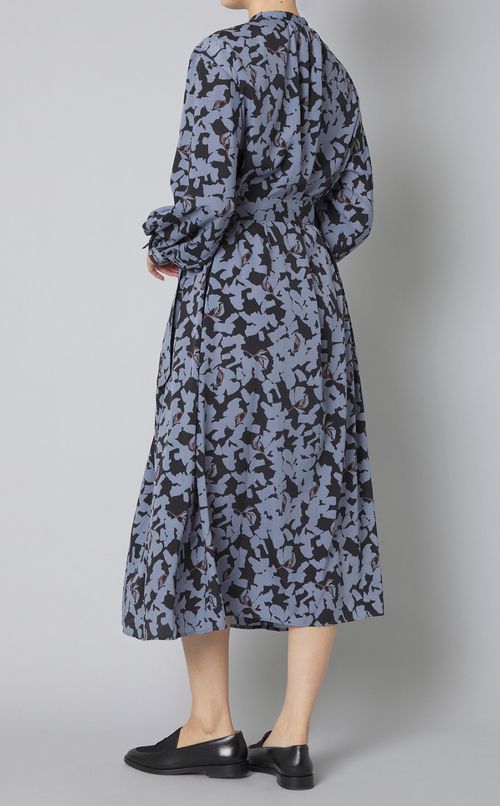 ボタニカルプリントシャツワンピース