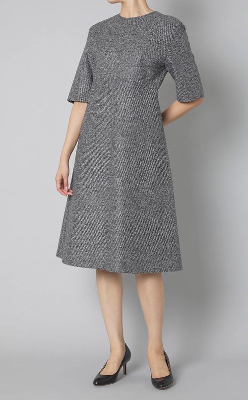 ツィードハイウエストフレアワンピース