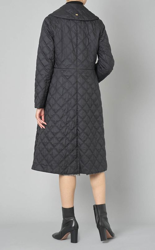 ショールカラーキルティングコート