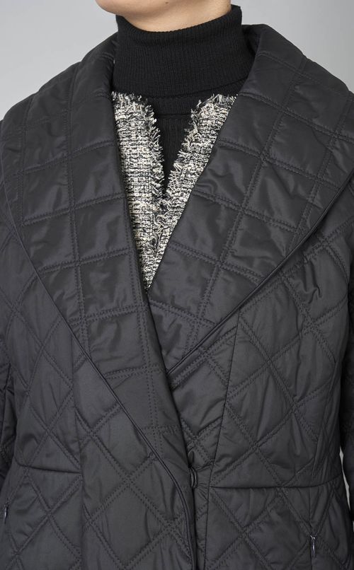 ショールカラーキルティングコート