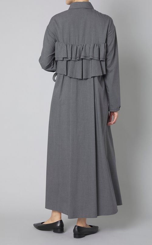 ラッフルシャツワンピース