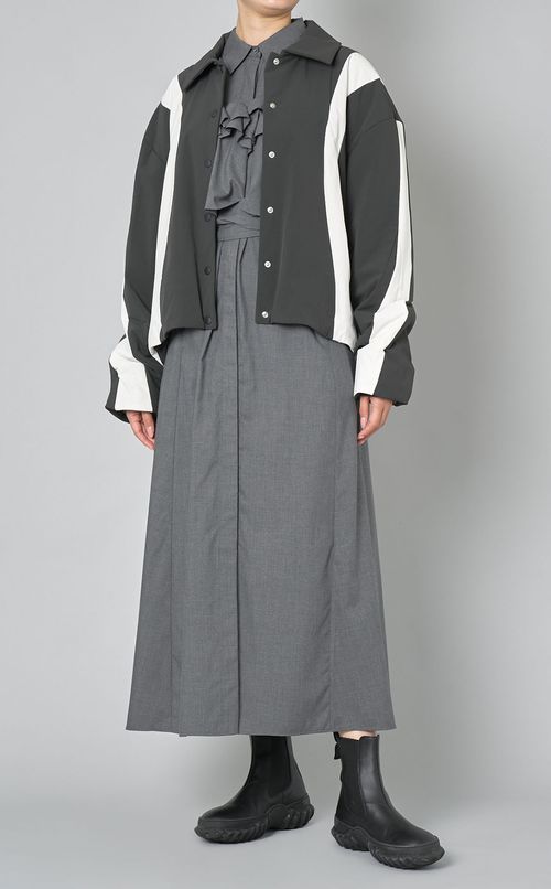 ラッフルシャツワンピース