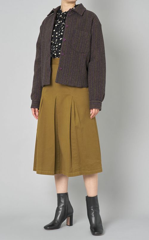 ツイード中綿ショートシャツブルゾン