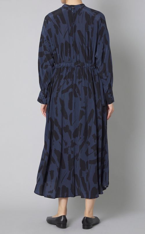 ペイントプリントギャザーワンピース