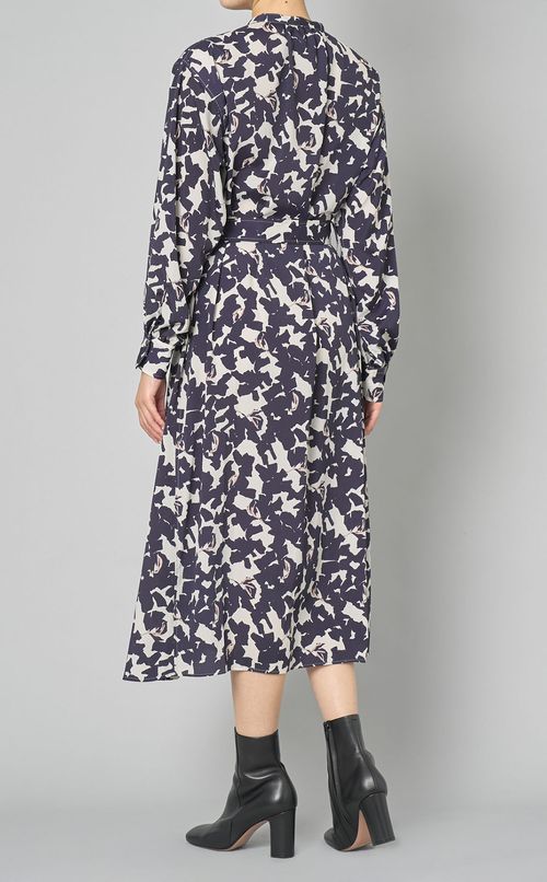 ボタニカルプリントシャツワンピース