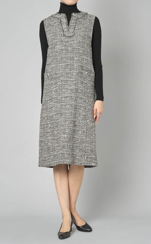 ツイードミックスボクシーワンピース