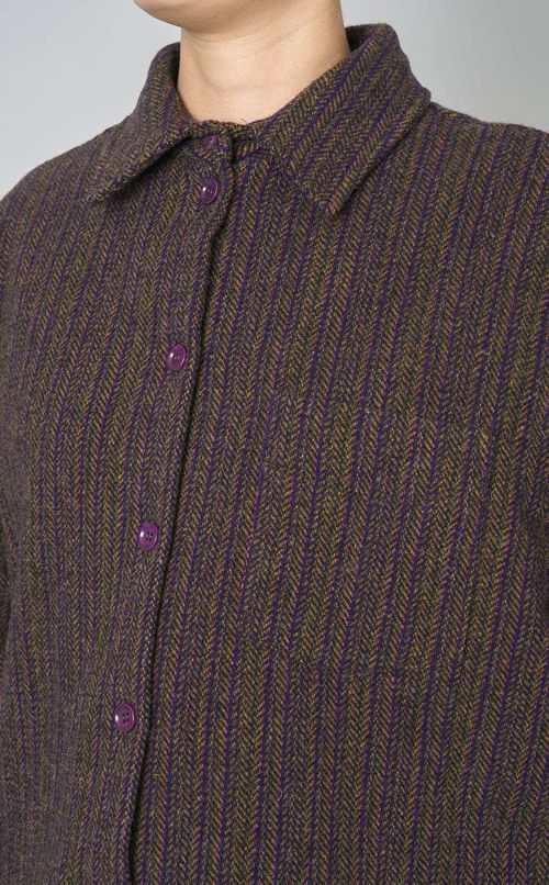 ツイード中綿ショートシャツブルゾン